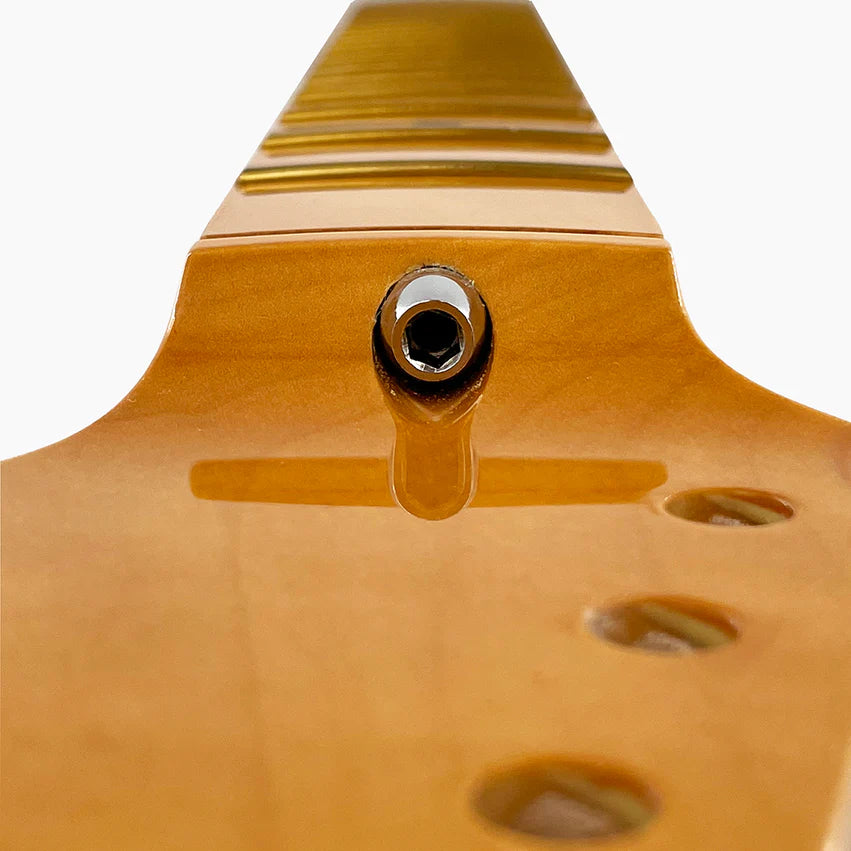 Large Headstock Stratocaster Neck, 10" Radius, Solid Maple, with Finish