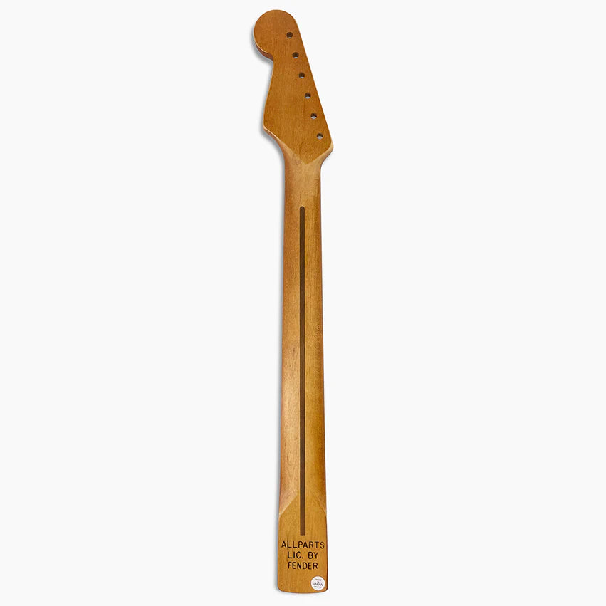 Replacement Satin Finish Neck for Strat, Solid maple, 21 tall frets, 10 inch radius, Aged-Look