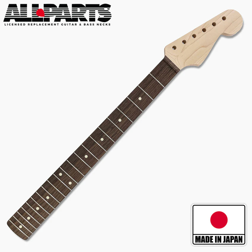 Replacement Rosewood Neck for Strat, No Finish, 10 Inch Radius