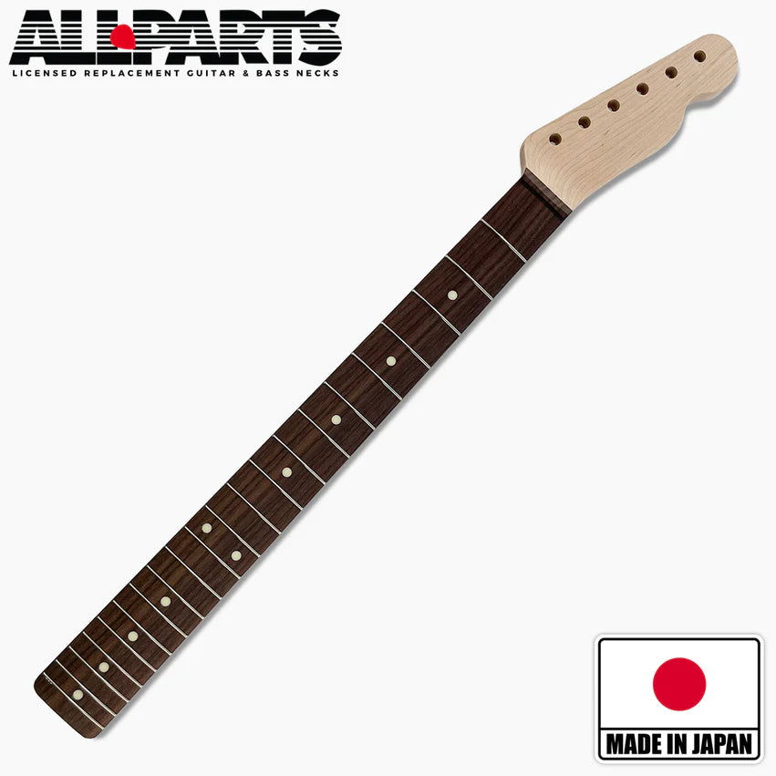 Replacement Rosewood Vee Profile Neck for Tele, No finish, 21 Frets