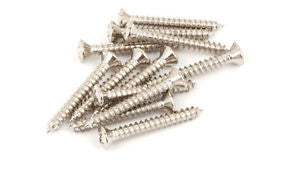 Vintage-Style Bass/Telecaster Bridge/Strap Button Mounting Screws (Pack of 12) (Phillips head) (Nickel) - Genuine Fender