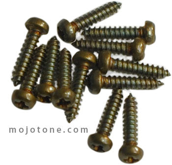 Mojotone Brass Humbucker Frame Mounting Screws (pack of 12)