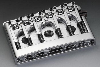 Guitar bridge - Schaller non-tremolo brass guitar bridge w adjustable spacing - 2 inch - 2-1/4 inch (50mm - 56.5mm)