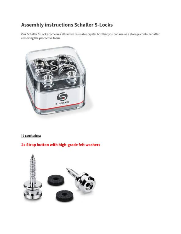 Strap Lock Set - SCHALLER 445 S-LOCK SYSTEM