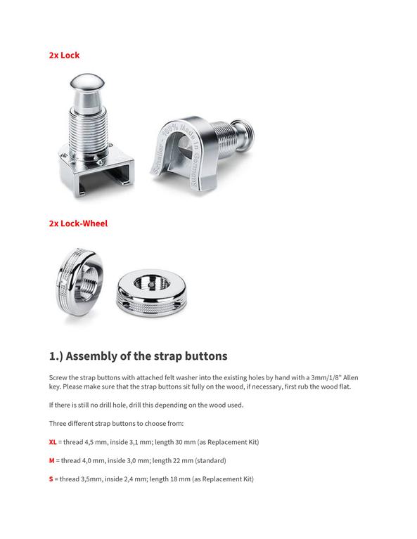 Strap Lock Set - SCHALLER 445 S-LOCK SYSTEM
