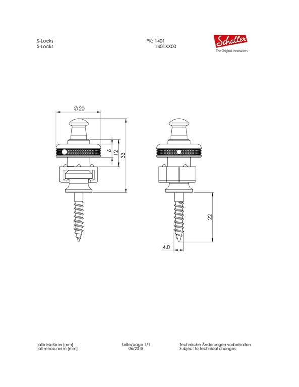 Strap Lock Set - SCHALLER 445 S-LOCK SYSTEM
