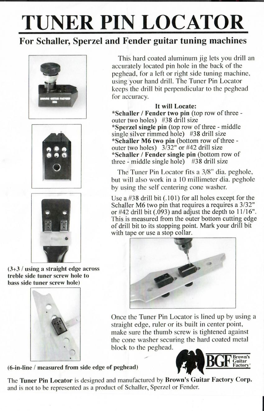 Tuner Pin Drill Jig