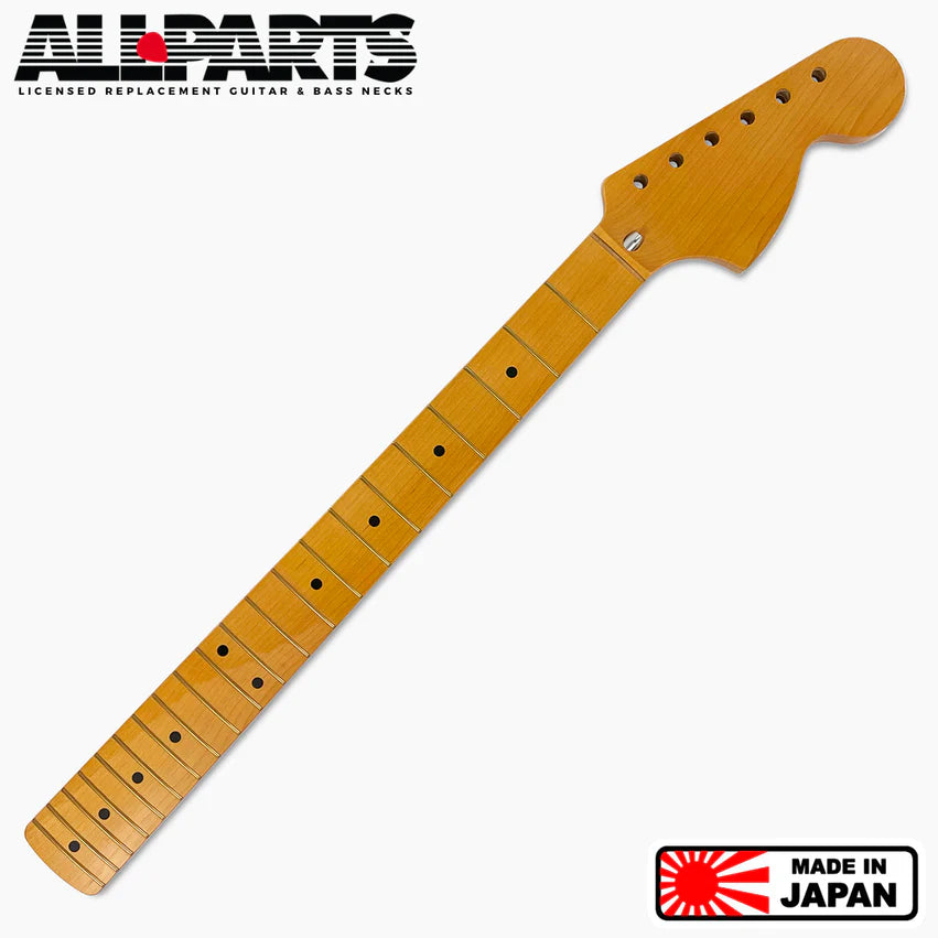 Large Headstock Stratocaster Replacement Neck, Solid Maple, with Finish