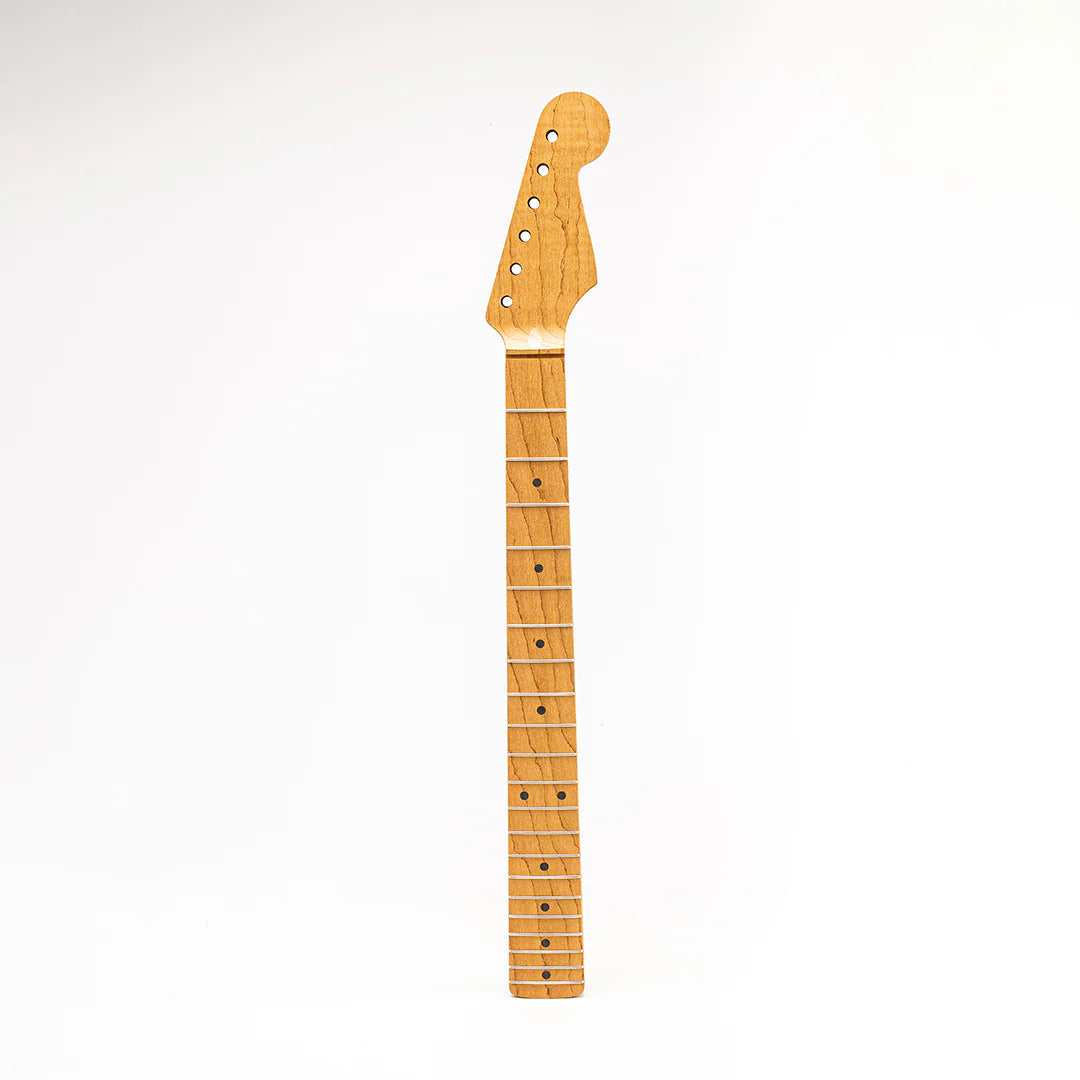 Allparts Select "Licensed by Fender®" AAA+ Roasted Flame Maple "VIN-MOD" Replacement Neck for Stratocaster® - Unfinished - Chunky C Shape