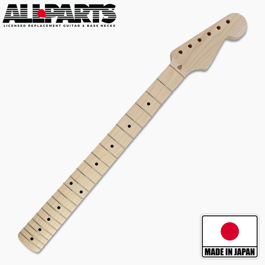 Replacement Vee Profile Neck for Strat, Solid Maple, No Finish