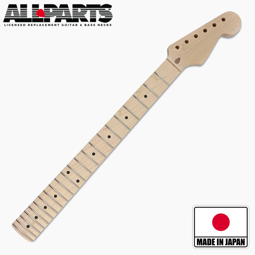 Replacement Neck for Strat, Solid Maple, No finish, 22 fret