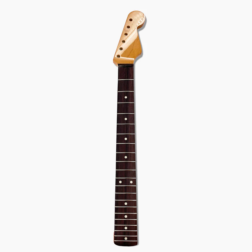 Replacement Rosewood Neck for Strat, with Nitro Finish Topcoat, 21 Tall Frets