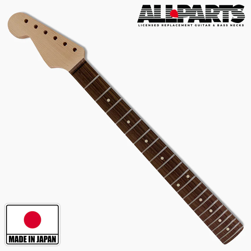 Replacement Left-Handed Neck for Strat,Rosewood Fingerboard, No Finish, 22 frets