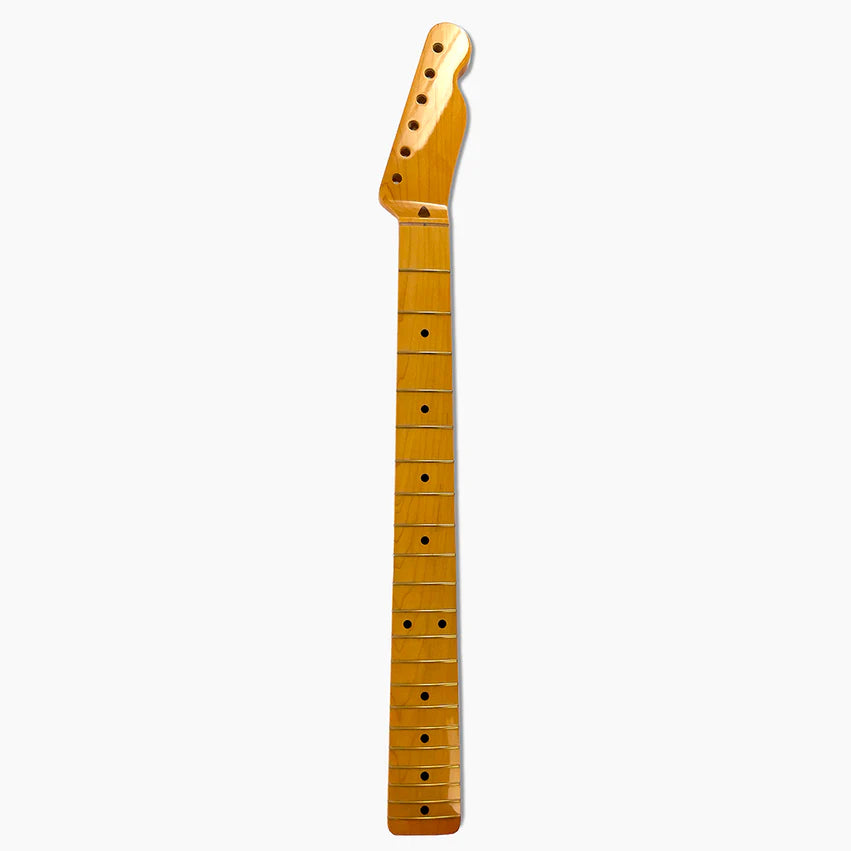 Replacement Nitro Maple Vee Profile Neck for Tele, with Nitrocellulose Topcoat Finish