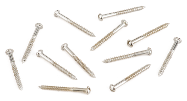 Pure Vintage Slotted Telecaster® Neck Pickup Mounting Screws, Nickel (12) - Genuine Fender