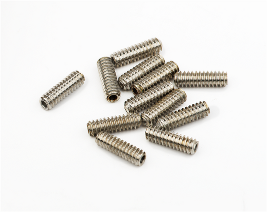 Standard Series Bass Bridge Saddle Height Adjustment Screws, 6-32 X 7/16" (11mm) Hex, Nickel (12), Genuine Fender