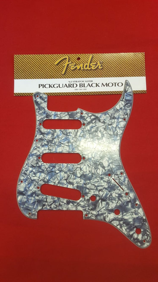 Pickguard for '62 Strat® - 11 screw holes - 4-ply Black Pearloid - Genuine Fender®