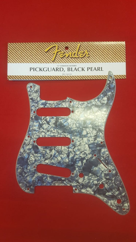 Pickguard for '57 Strat® - 8 screw holes - 4-ply Black Pearl - Genuine Fender®