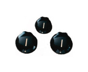Knobs for Jazz Bass  / Mustang  Bass - (2 large, 1 small) - fit solid shaft pots - w screw - genuine Fender - genuine Fender
