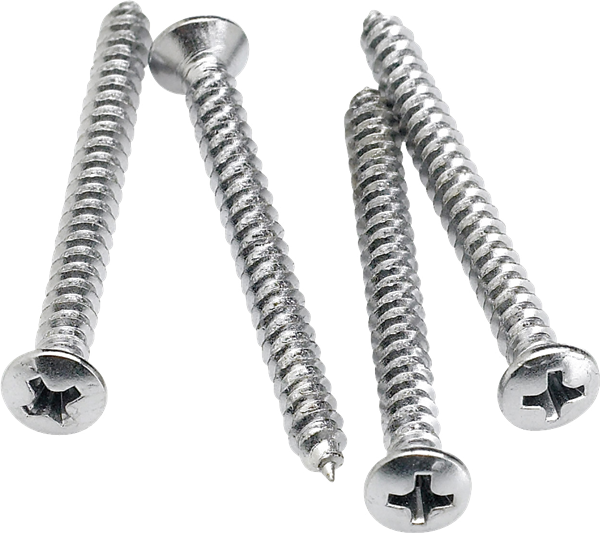 Neck Mounting Screws, #8 x 1-3/4" (44.5mm), Pack of 4 - Genuine Fender