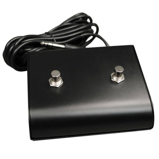 British Style 2-Button Black Footswitch Assembly with 1/4" Plug