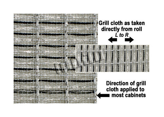 Amp grill cloth - Fender style - black/white/silver - 36" wide (per yard)
