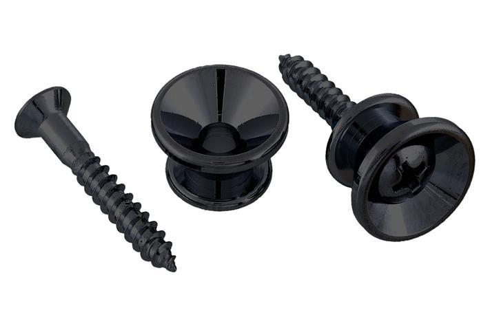 Strap Buttons with Screws, Black