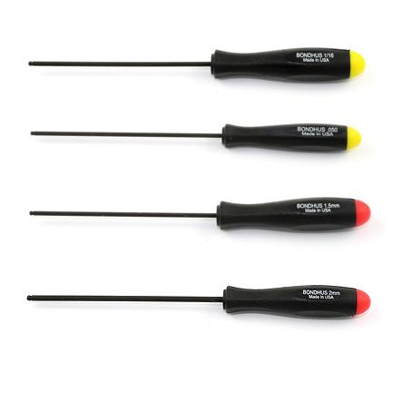 Allen Key Set - Screwdriver Type - Set of 4 (Sizes 1.5 & 2.0mm, .050 & 1/16 inch)