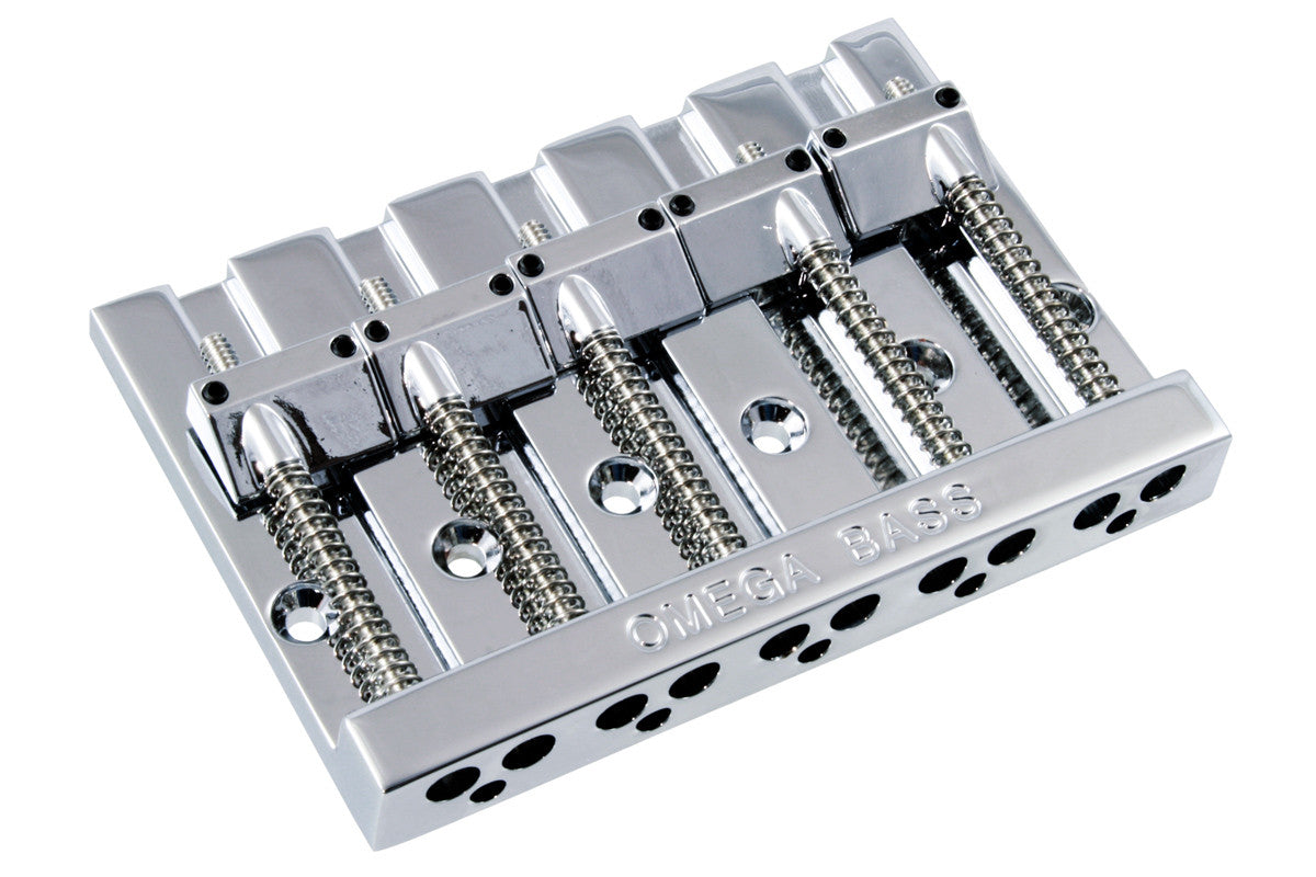 Omega Bass® 5-string bridge, 3” (76.2mm) string spacing, with mounting screws