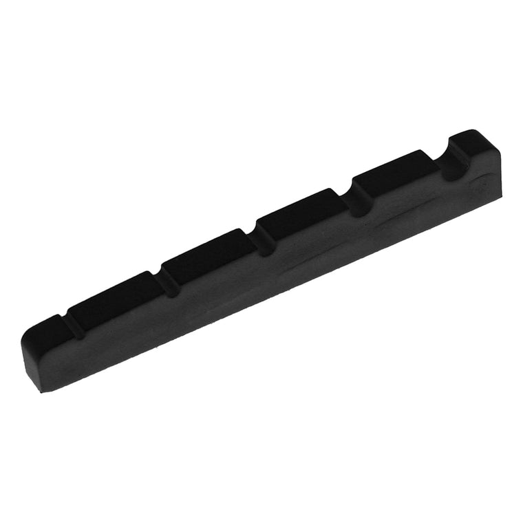 Black Plastic Slotted Nuts for 5 string Bass, Pack of 10
