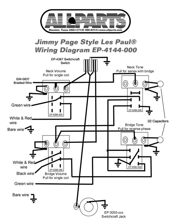 Wiring kit - Jimmy Page Les Paul® Style