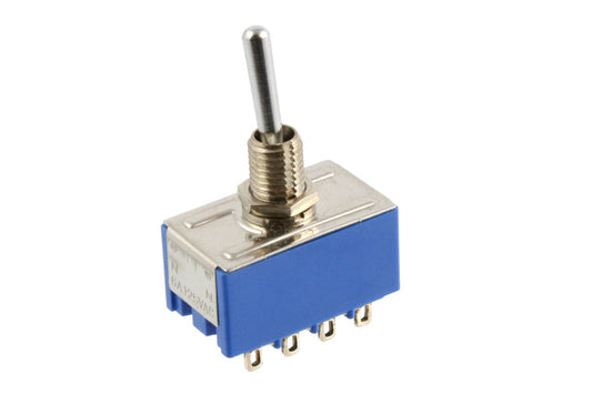 4-Pole Mini Switch, On-On, 4PDT, 12 terminals