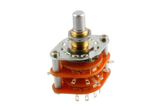 5 Position Rotary Switch, 4-Pole, Solid Shaft