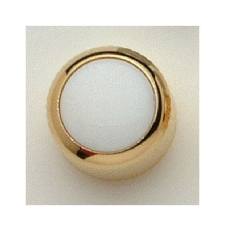 Dome metal knob w white acrylic inlay