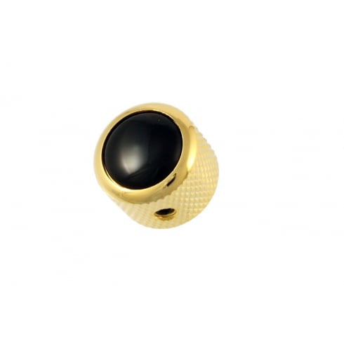 Dome metal knob w black acrylic inlay