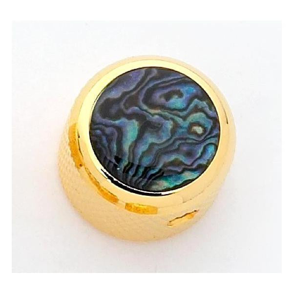 Dome metal knob w natural abalone inlay