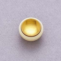 Knobs - Hofner style Teacup knobs (2) with gold reflector - with set screw - fits split shaft pots