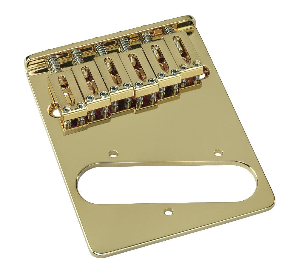 Guitar bridge - 6 saddle brass bridge for Tele w rectangular saddles