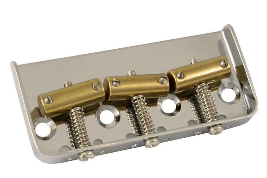 Guitar bridge - vintage-style short bridge for Tele - steel w compensated brass saddles