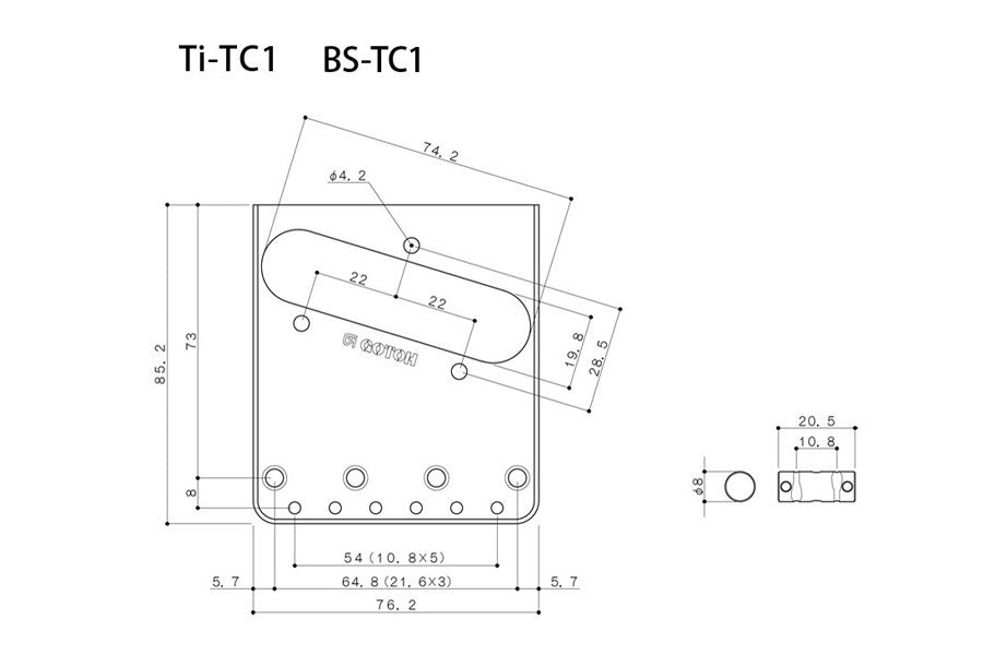 Guitar Bridge - Gotoh BS-TC1 Aged C Bridge for Telecaster®
