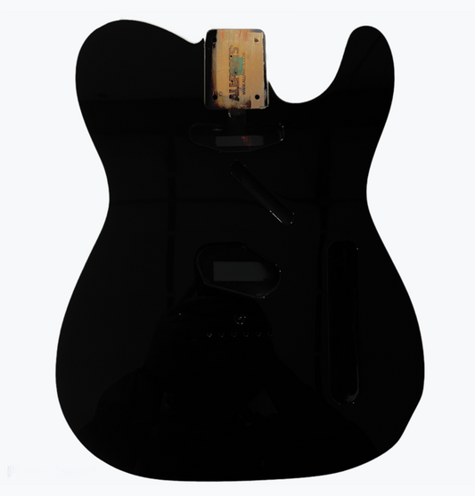 Telecaster Replacement Body, Alder in Black with White Binding