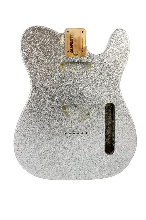 Telecaster Replacement Body, Alder in Silver Sparkle