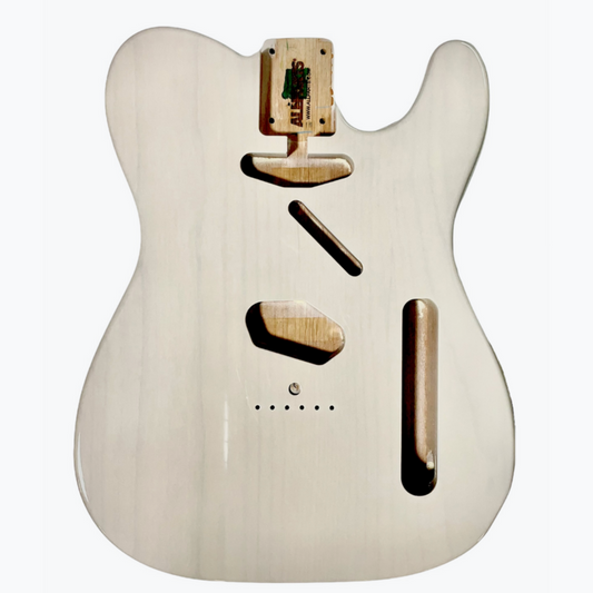 Telecaster Replacement Body, Alder in See Through White