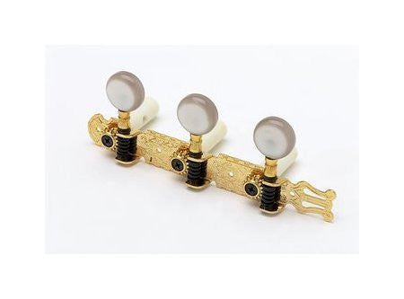 Classical tuning keys w round pearloid buttons