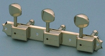 Tuning keys - vintage Deluxe style tuning keys 3x3 on a strip w nickel buttons