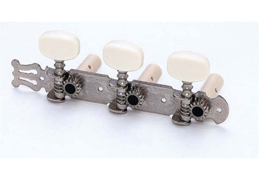 Classical tuning keys  w white plastic buttons (set of 6)