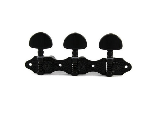 Tuning keys - Classical Hauser style tuning keys, with black roller & buttons, 14:1, 1-3/8 inch spacing