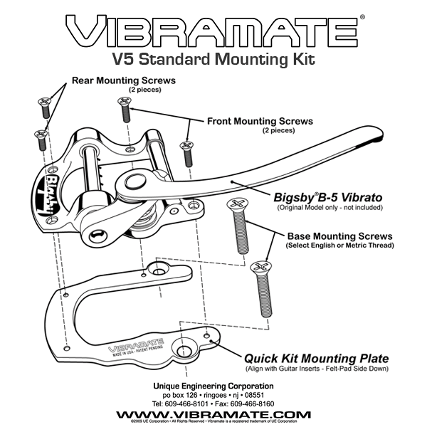 Vibramate V5 Bigsby B5 mounting plate