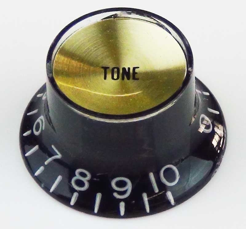 Black Hat Tone Knob with Gold Cap